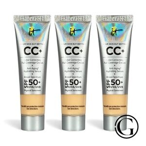 PACK OF 3 IT Cosmetics Your Skin But Better CC+ SPF 50 Light 0.406 fl.oz TRAVEL